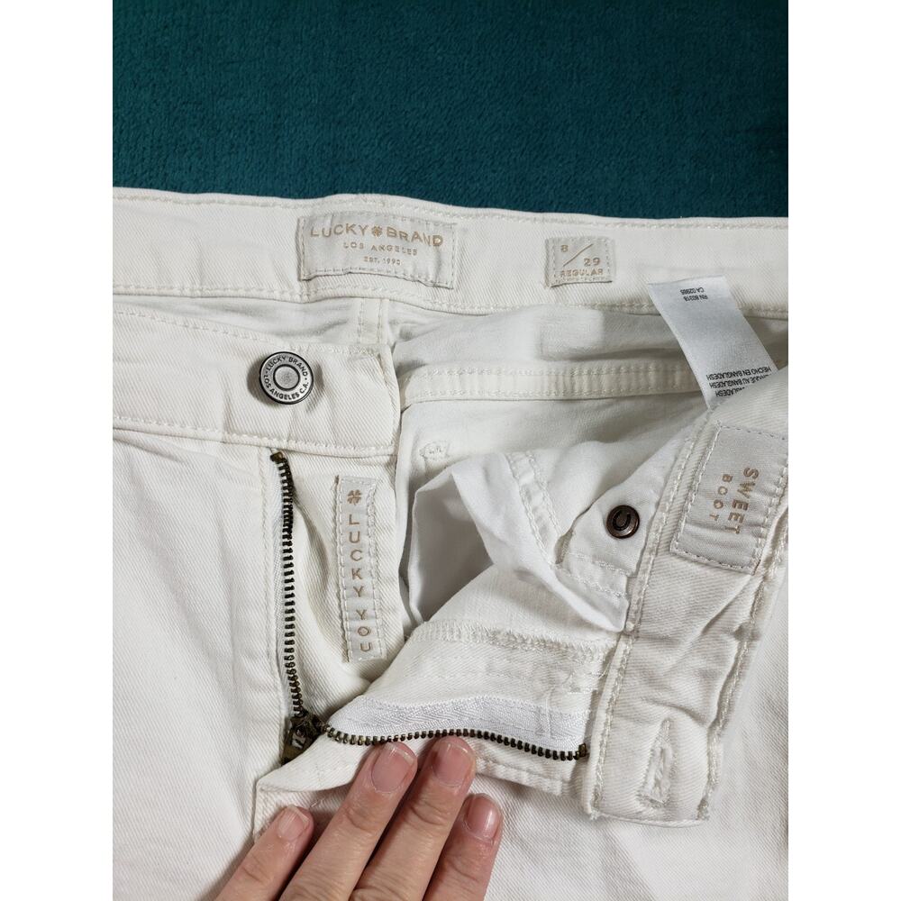 Lucky Brand Jeans Size 8 Womens Blue Stretch Pants Dark Mid Rise Sweet Bootcut - Picture 7 of 15